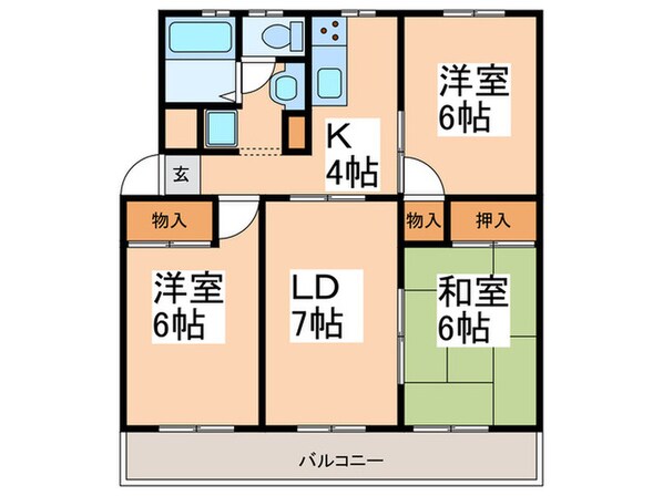 鷺沼コーナス（502）の物件間取画像